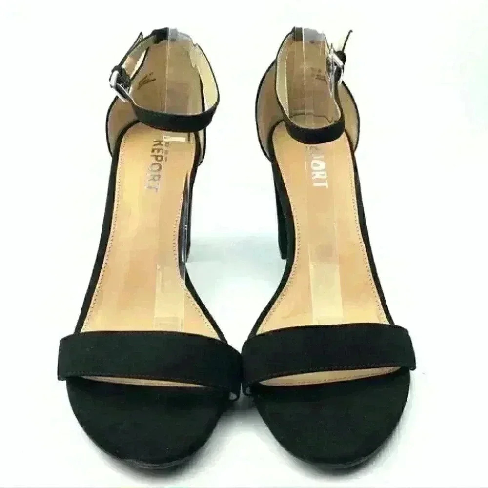New report heels Pamela 11 black faux suede dorsay - Picture 3 of 13